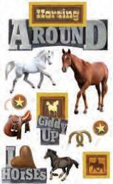 Cowboy Collection Horsing Around 3D Stickers by Paper House Productions.