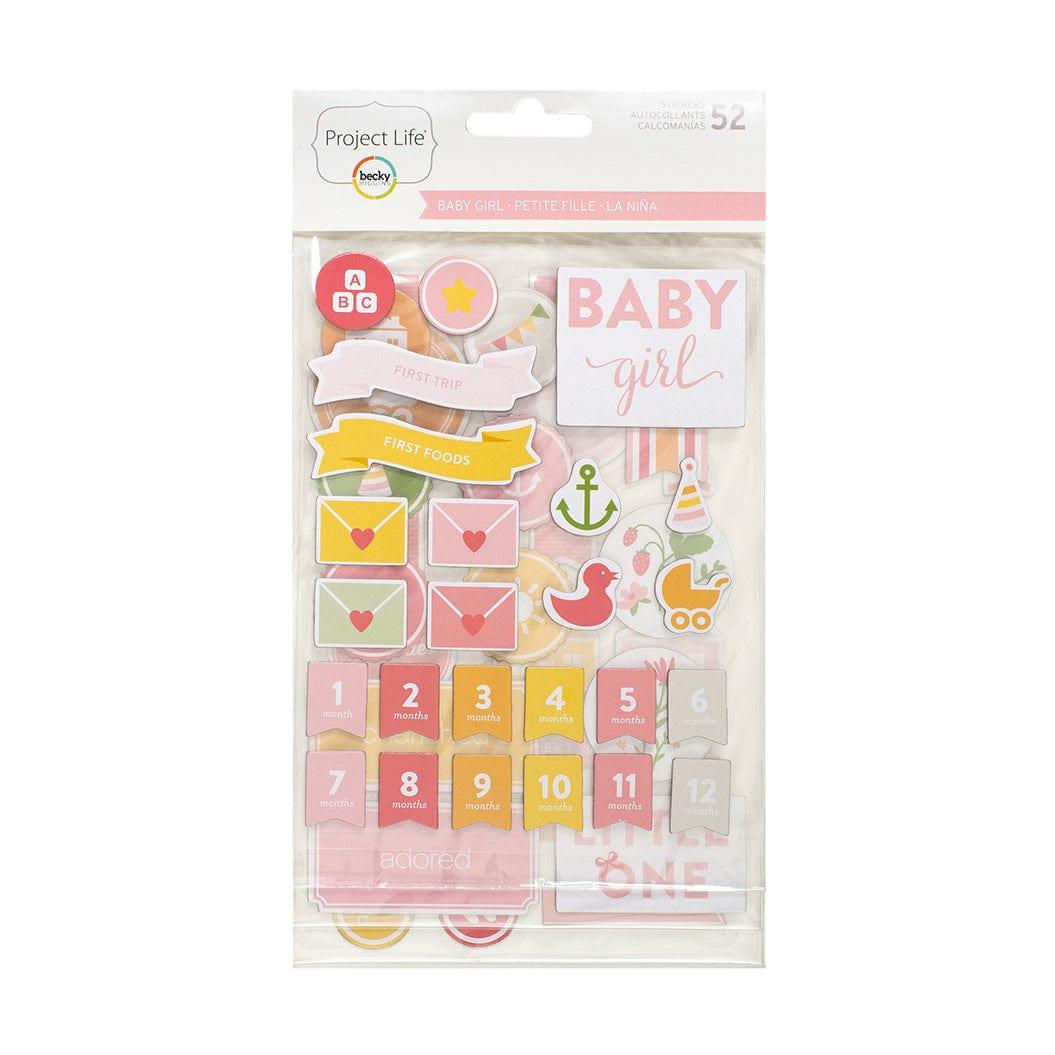Project Life Collection Baby Girl 5 x 8 Chipboard Scrapbook Embellishments by Becky Higgins - Scrapbook Supply Companies