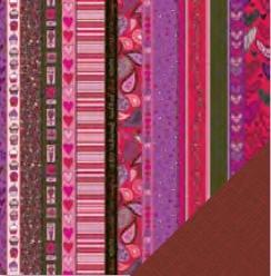 Kit #1 Valentine's Day Collection Scrapbook Paper & Embellishment Kit by Heidi Grace - 23 Pieces - Scrapbook Supply Companies