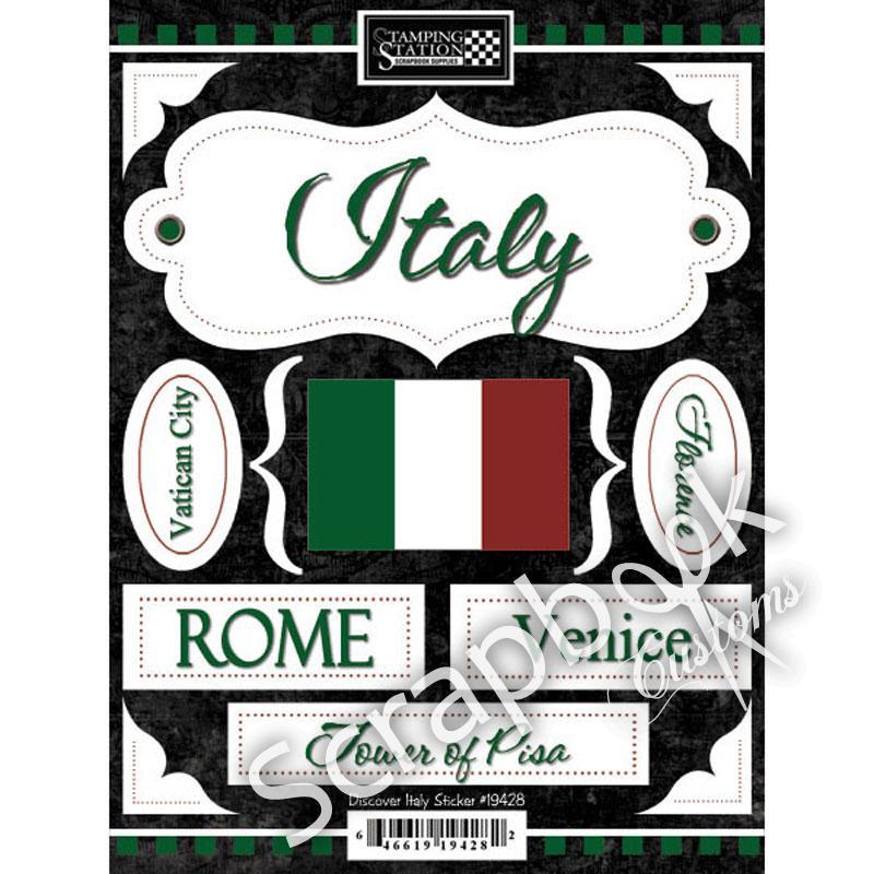 Discover Collection Italy 6 x 8 Scrapbook Sticker Sheet by Scrapbook Customs - Scrapbook Supply Companies