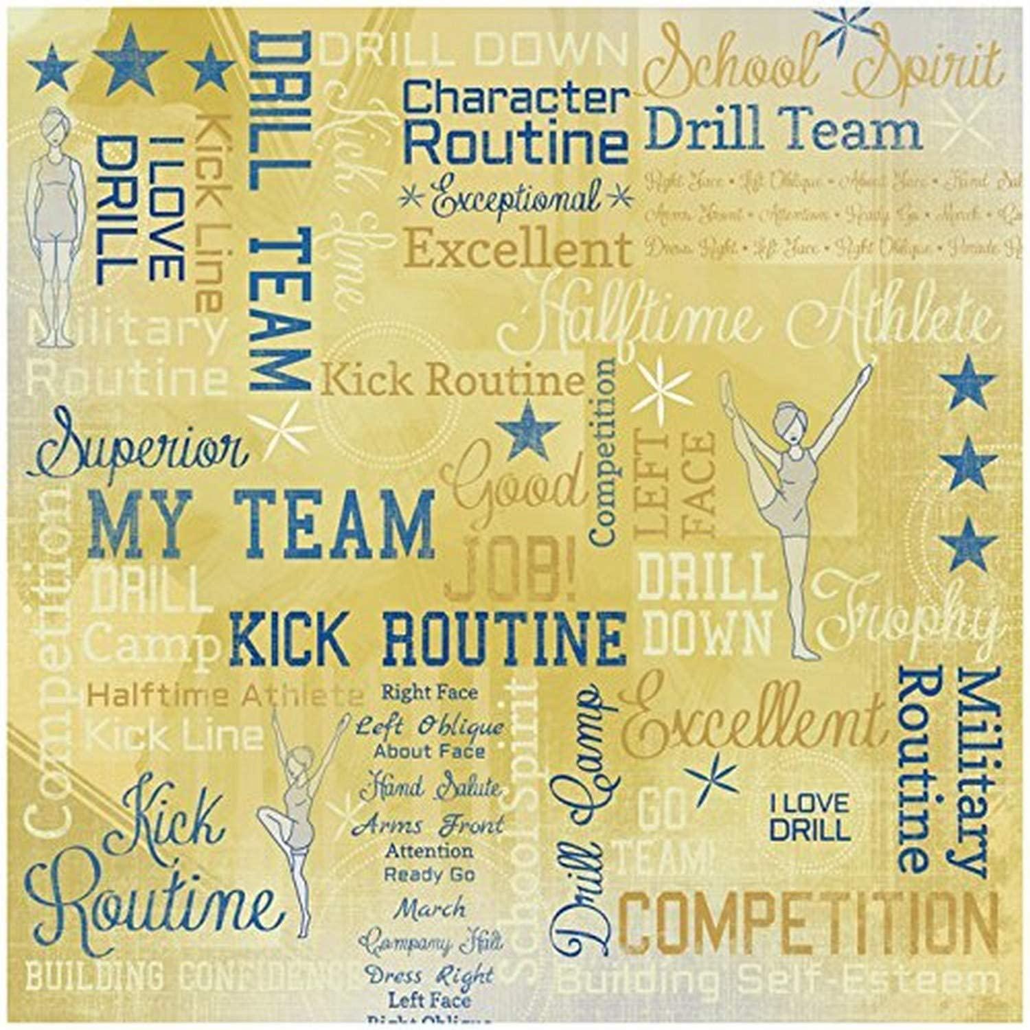 Drill Team Collection Drill Team Collage 12 x 12 Scrapbook Paper by Karen Foster Design
