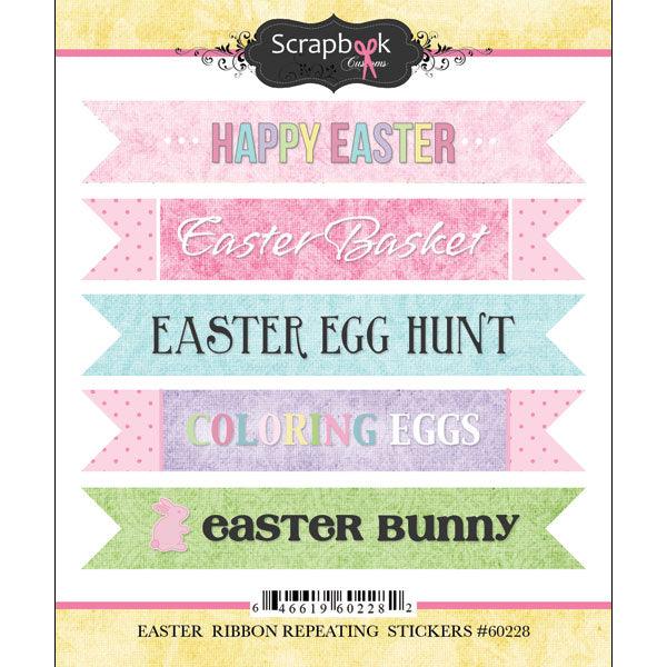 Easter Baskets & Bunnies Collection Easter Ribbon Sticker Sheet 5 x 6 Sticker Sheet by Scrapbook Customs - Scrapbook Supply Companies
