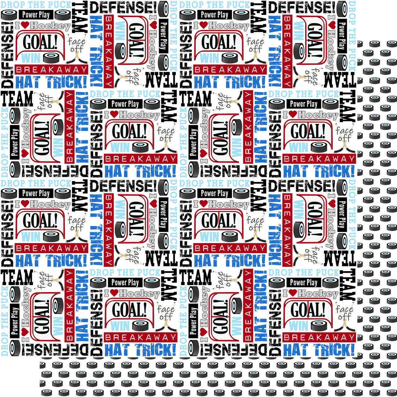 Drop Puck Design SSC Designs | Drop The Puck Hockey Collage Scrapbook Paper