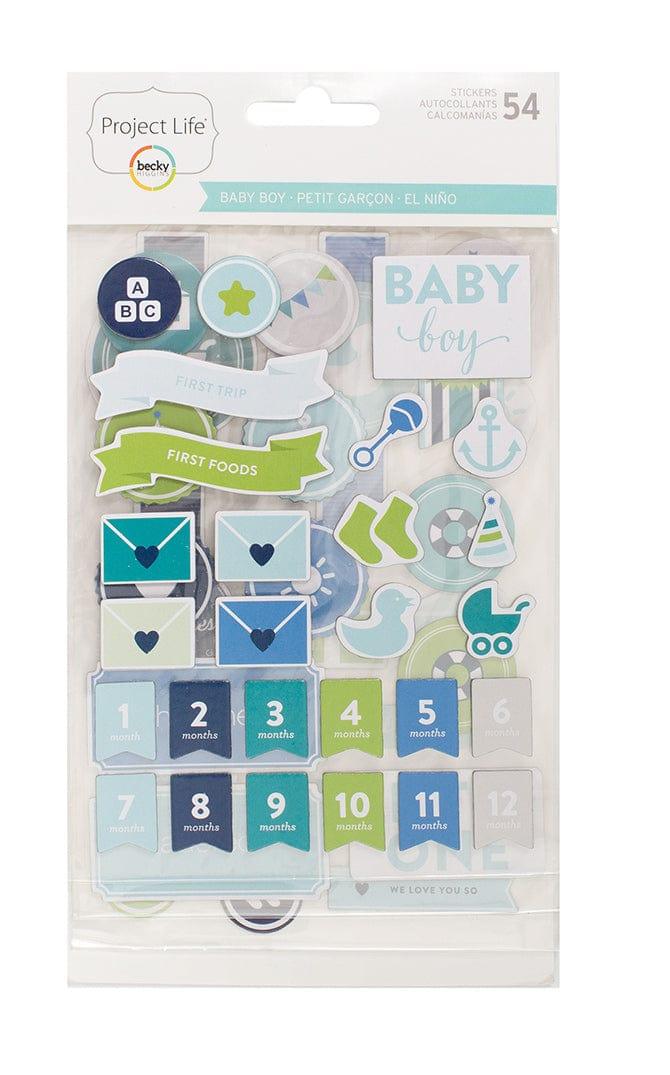 Project Life Collection Baby Boy 5 x 8 Chipboard Scrapbook Embellishments by Becky Higgins - Scrapbook Supply Companies