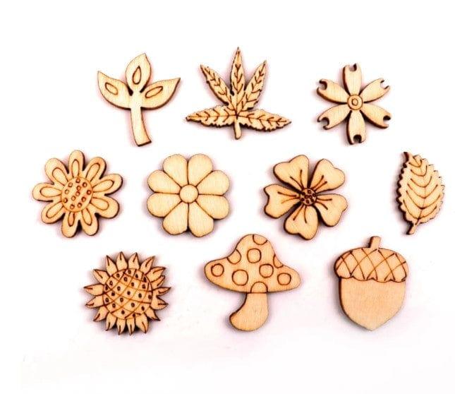 Woodies Collection Assorted Fall Wood Shapes by SSC Designs - Pkg. of 12