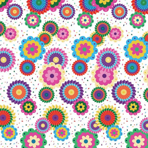 Day Of The Dead Collection Mexican Fans and Red Cutwork 12 x 12 Double-Sided Scrapbook Paper by Scrapbook Customs - Scrapbook Supply Companies