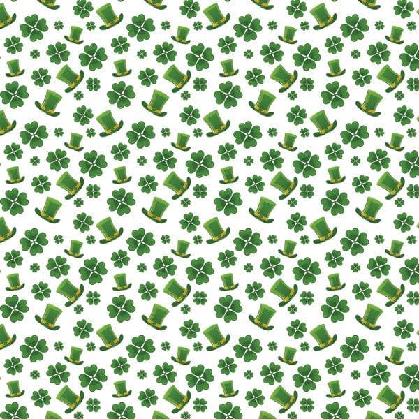 Happy St. Pat's Day Collection Clovers and Hats 12 x 12 Scrapbook Paper by Scrapbook Customs - Scrapbook Supply Companies