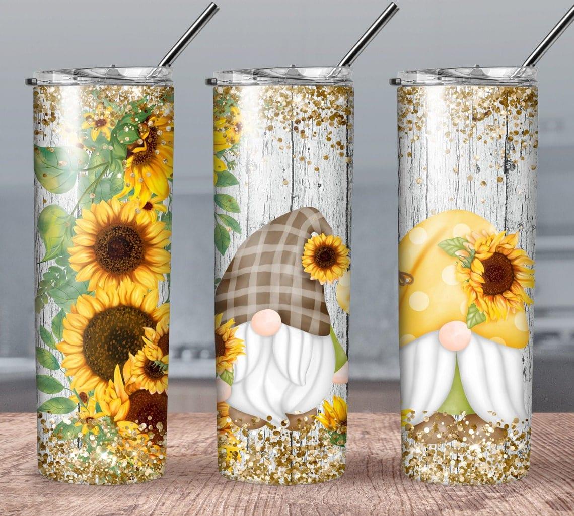 Sunflower Gnomes 30 oz. Straight Skinny Tumbler by SSC Designs - Scrapbook Supply Companies