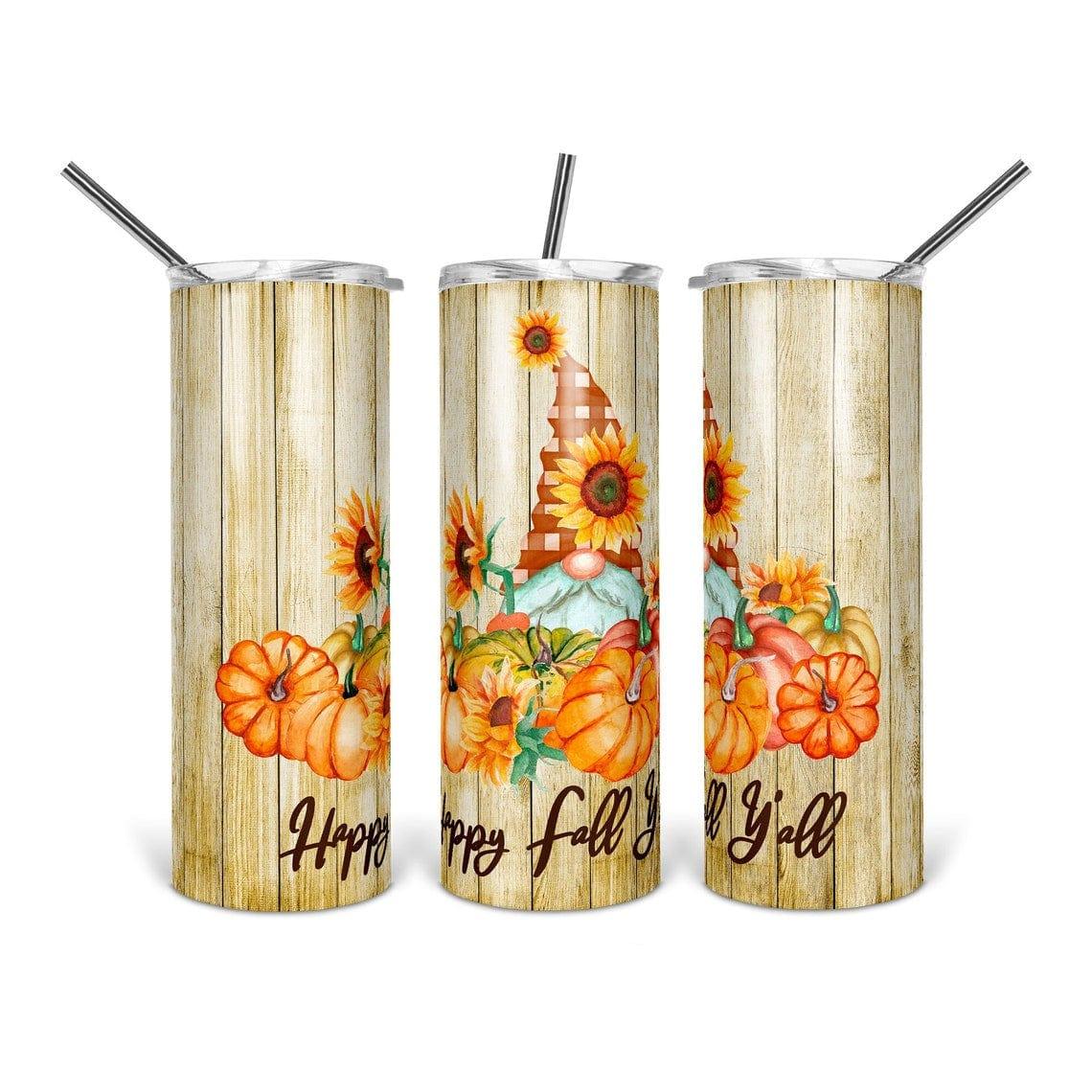 Happy Fall Y'all Gnome 30 oz. Straight Skinny Tumbler by SSC Designs - Scrapbook Supply Companies