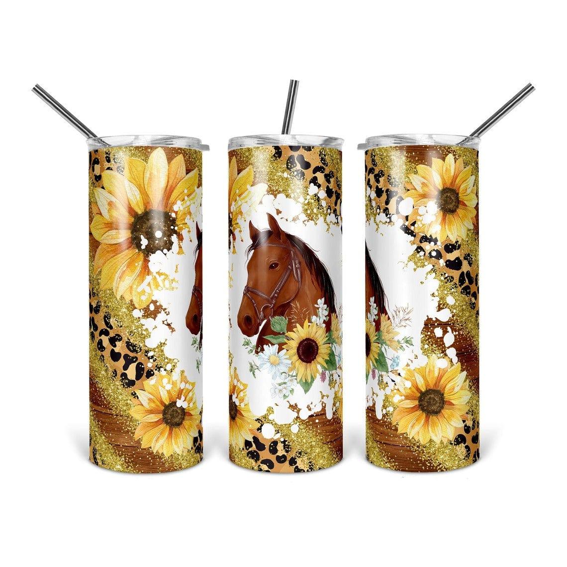Horse In Sunflowers 30 oz. Straight Skinny Tumbler by SSC Designs - Scrapbook Supply Companies