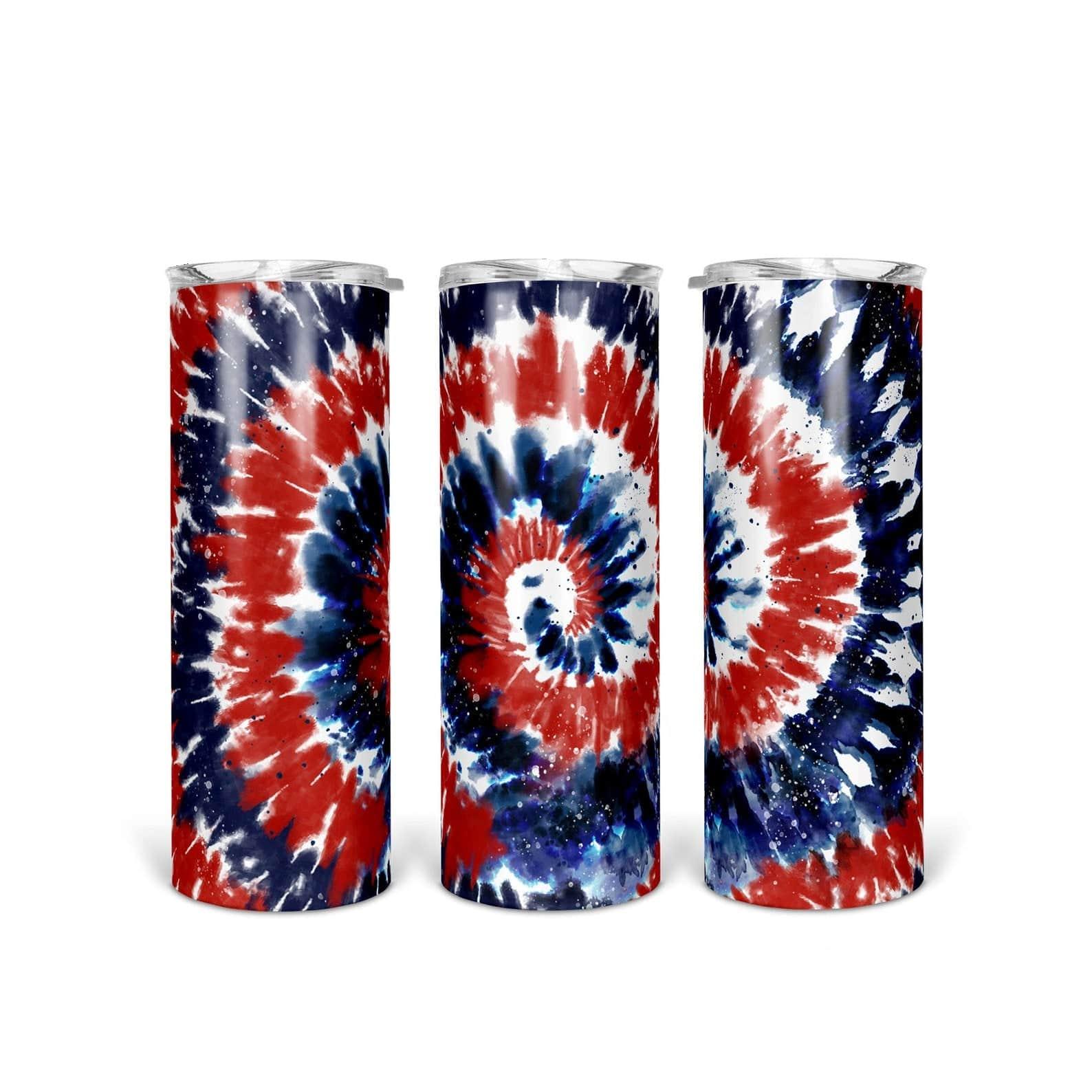 Patriotic Red, White & Blue Tie Dye 30 oz. Straight Skinny Tumbler by SSC Designs - Scrapbook Supply Companies