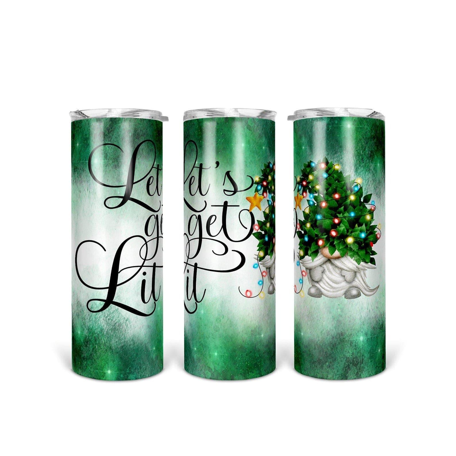 Let's Get Lit Christmas Tree 30 oz. Straight Skinny Tumbler by SSC Designs - Scrapbook Supply Companies
