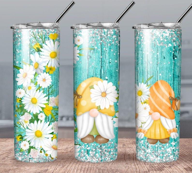 Gnomes & Daisies 30 oz. Straight Skinny Tumbler by SSC Designs - Scrapbook Supply Companies