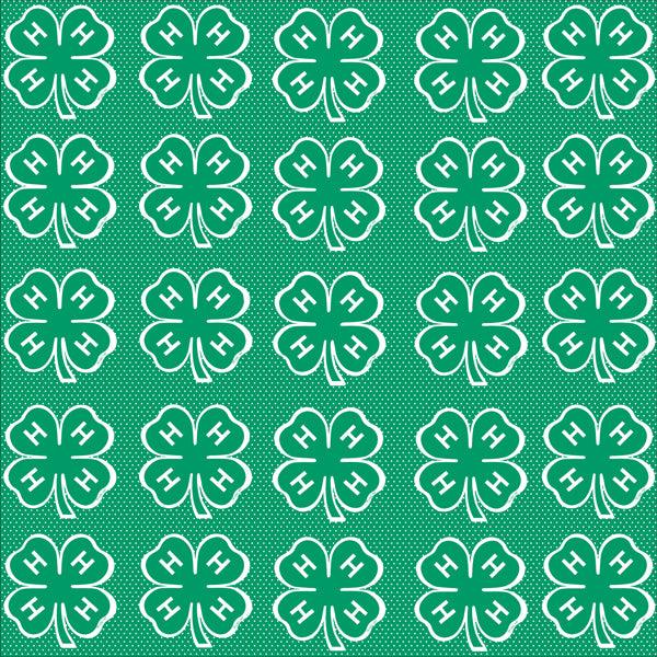 4-H Collection Green & White Clovers 12 x 12 Scrapbook Paper by It Takes Two - Scrapbook Supply Companies