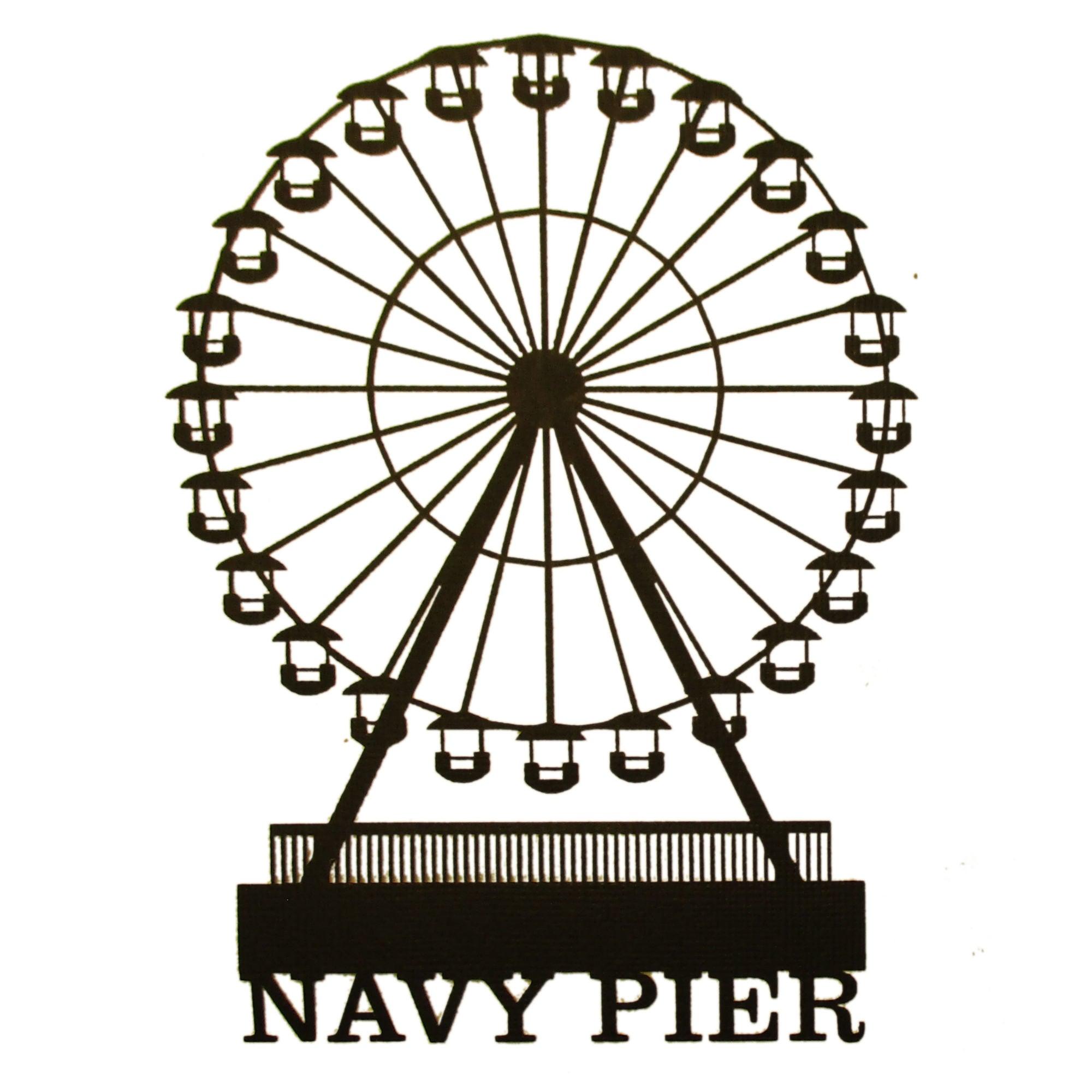 Chicago Navy Pier Black 4.5 x 7 Laser Cut Scrapbook Embellishment by SSC Laser Designs