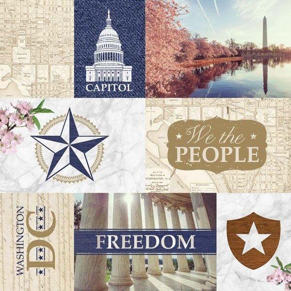 Let Freedom Ring Collection Washington, DC Tags 12 x 12 Double-Sided Scrapbook Paper by Paper House Productions - Scrapbook Supply Companies