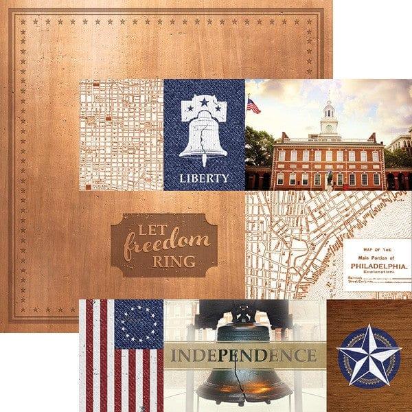 Let Freedom Ring Collection Philadelphia Tags 12 x 12 Double-Sided Scrapbook Paper by Paper House Productions