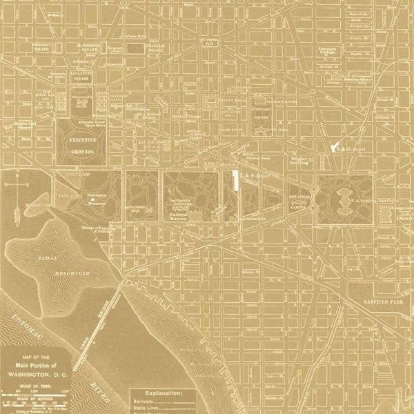 Let Freedom Ring Collection Washington, DC Map 12 x 12 Double-Sided Scrapbook Paper by Paper House Productions - Scrapbook Supply Companies