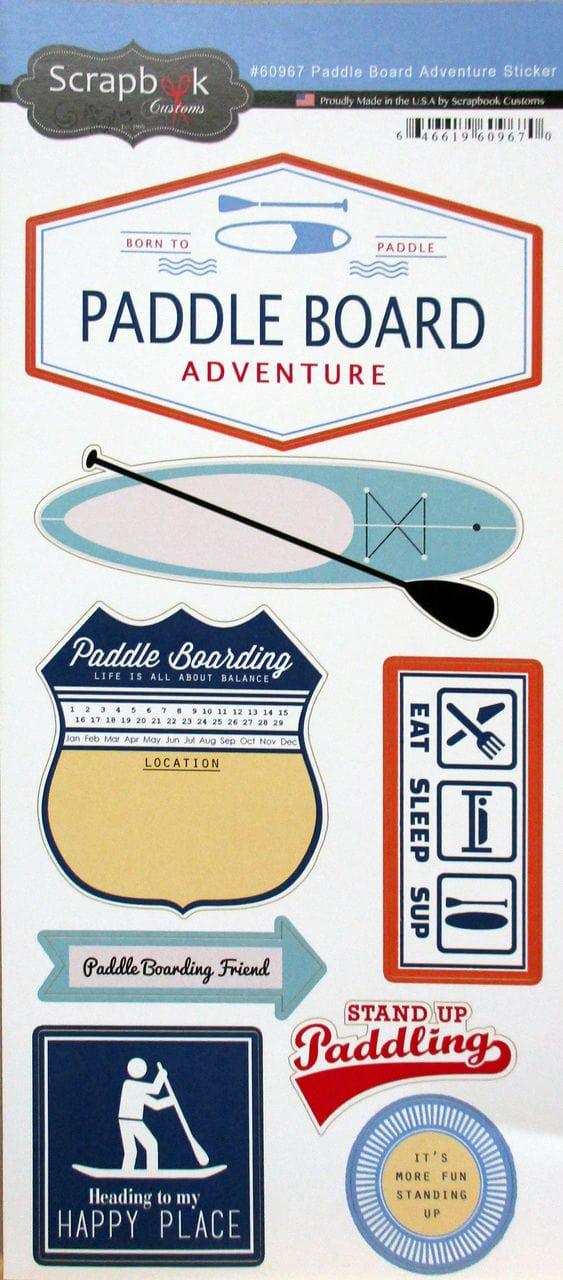 Paddle Board Collection Paddle Board Adventure 6 x 12 Scrapbook Sticker by Scrapbook Customs - Scrapbook Supply Companies
