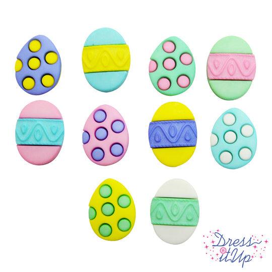 Dress It Up Collection Painted Eggs Scrapbook Buttons by Jesse James Buttons - Scrapbook Supply Companies