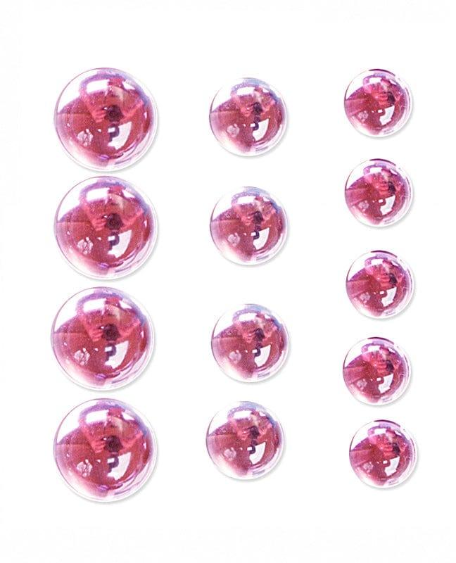 Pink Large Round Domed Crystal Stickers (12mm, 15mm, 18mm) by Mark Richards USA - Pkg. of 13 - Scrapbook Supply Companies