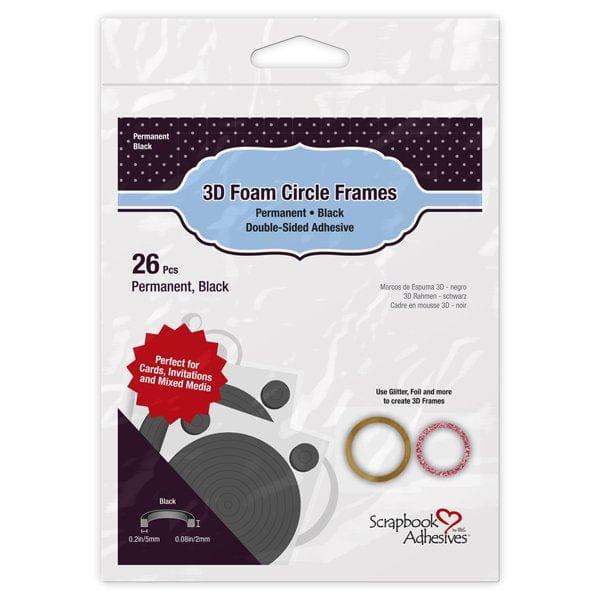 Foam Collection 3D Black Foam Circle Frames, Double-Sided, Self-Adhesive, Permanent Foam Circle Frames - 26 pieces - Scrapbook Supply Companies