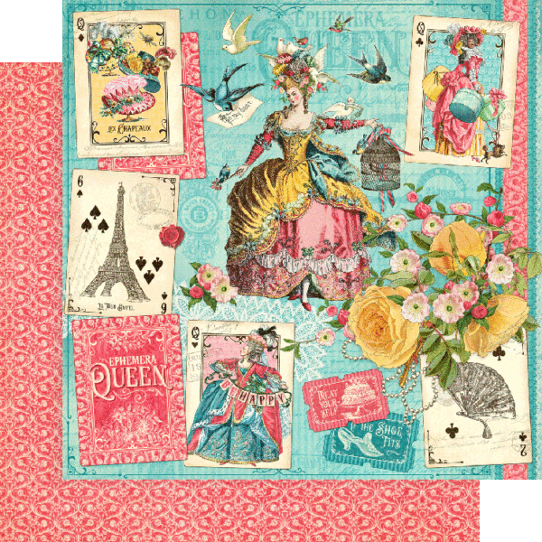 Ephemera Queen Collection Ephemera Queen 12 x 12 Double-Sided Scrapbook Paper by Graphic 45