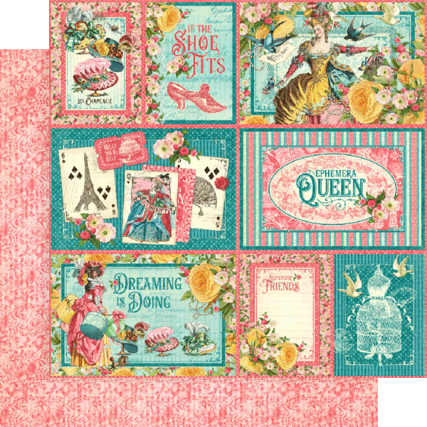 Ephemera Queen Collection If the Shoe Fits 12 x 12 Double-Sided Scrapbook Paper by Graphic 45 - Scrapbook Supply Companies