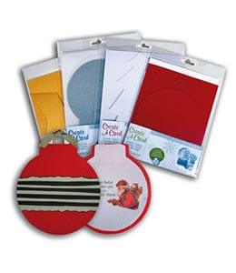 Red Shimmer Ornament Create A Card Cardpack (8 Cards, Inserts and Envelopes) by WorldWin Papers - Scrapbook Supply Companies