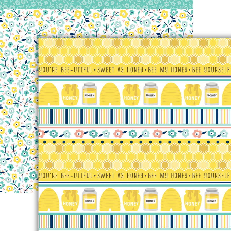 All The Buzz Collection Sweet As Honey 12 x 12 Double-Sided Scrapbook Paper by Dare2BArtzy - Scrapbook Supply Companies