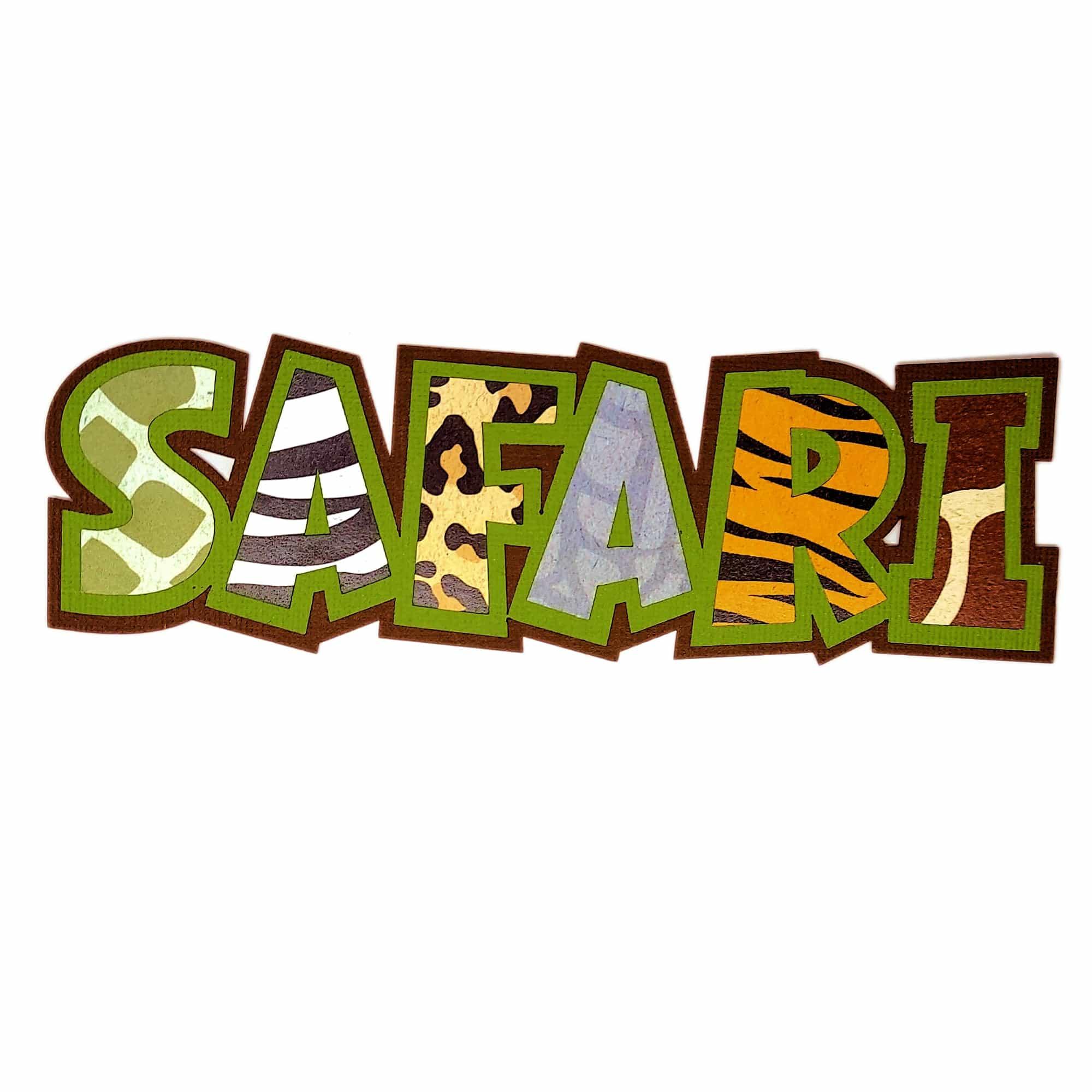 Safari Title 2.25 x 7 Scrapbook Laser Embellishments by SSC Laser Designs