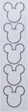 Disneyana Collection Mouse Ears Silver Rhinestone Self-Adhesive Scrapbook Bling by Want 2 Scrap - 5 Pieces - Scrapbook Supply Companies