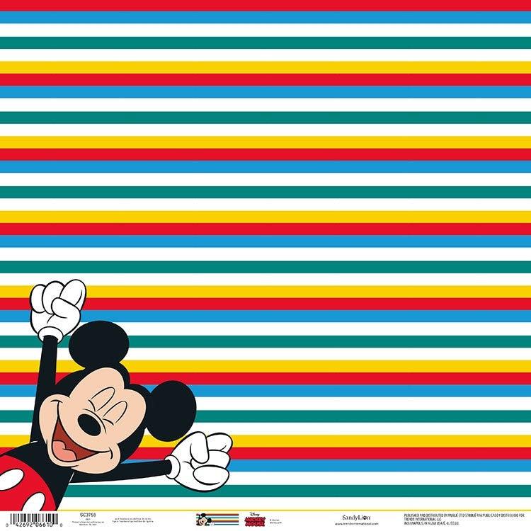 Disney Mickey Mouse Collection Mickey Stripes 12 x 12 Scrapbook Paper by Sandylion