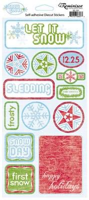Snow Globe Collection Self-Adhesive Die-Cut Holiday Sticker Sheet by Reminisce - Scrapbook Supply Companies