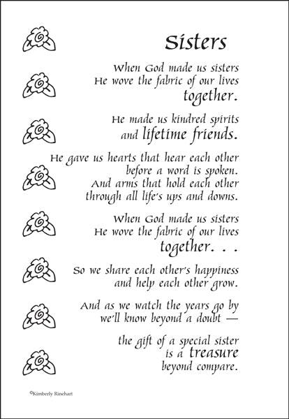 A Poem For A Page Collection Sisters 5 x 7 Scrapbook Sticker Sheet by It Takes Two - Scrapbook Supply Companies