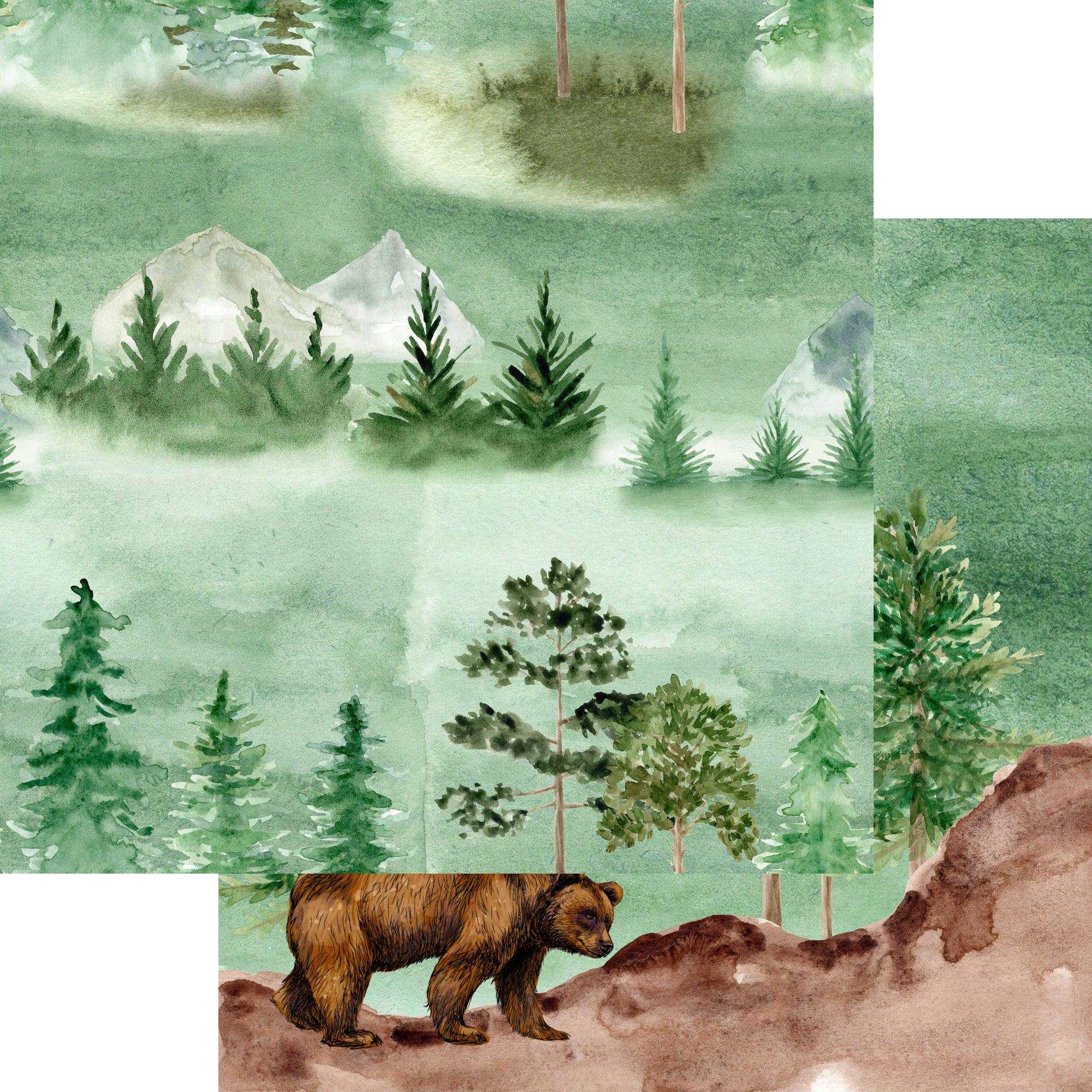 Alaskan Adventure Collection Bear Country 12 x 12 Double-Sided Scrapbook Paper by SSC Designs - Scrapbook Supply Companies