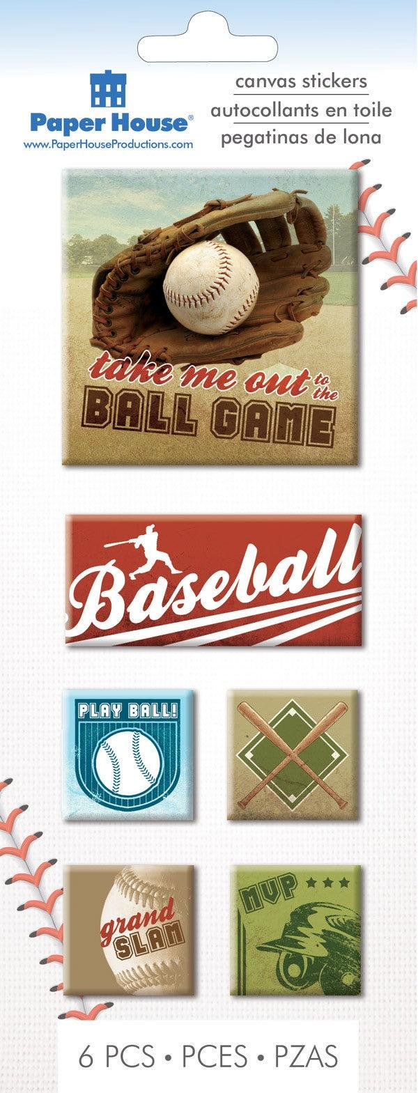 Baseball Collection 4 x 8 Canvas Scrapbook Embellishments by Paper House Productions - Scrapbook Supply Companies