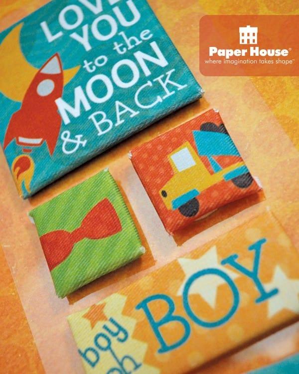 Little Man Collection 4 x 8 Canvas Scrapbook Embellishments by Paper House Productions - Scrapbook Supply Companies