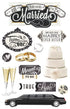 Wedding Day Collection Eat, Drink & Be Married 5 x 7 Glitter 3D Scrapbook Embellishment by Paper House Productions - Scrapbook Supply Companies