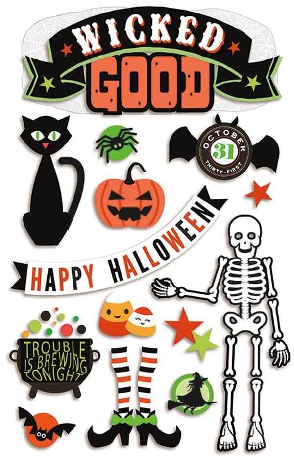 Halloween Collection Wicked Good 5 x 7 Glitter 3D Scrapbook Embellishment by Paper House Productions - Scrapbook Supply Companies