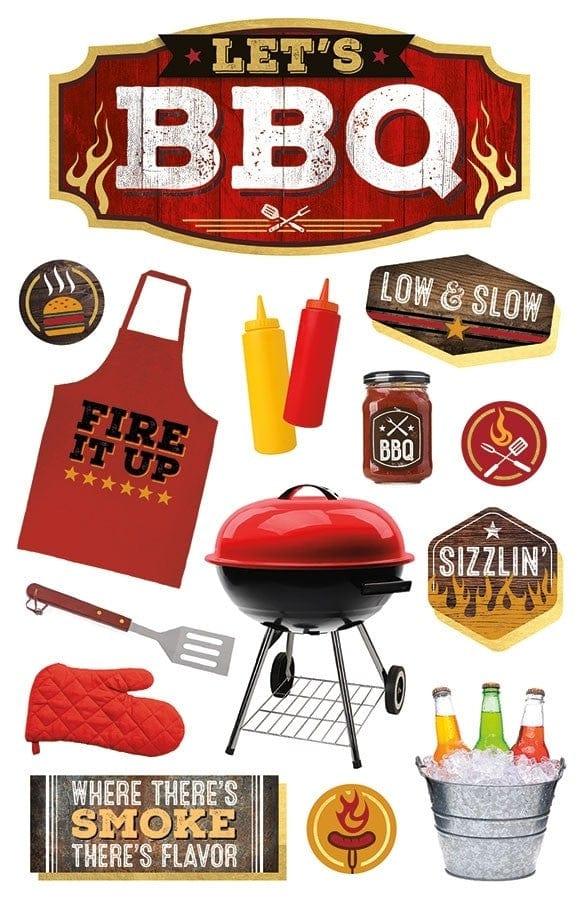 Kitchen Collection Lets BBQ 5 x 7 Glitter 3D Scrapbook Embellishment by Paper House Productions - Scrapbook Supply Companies