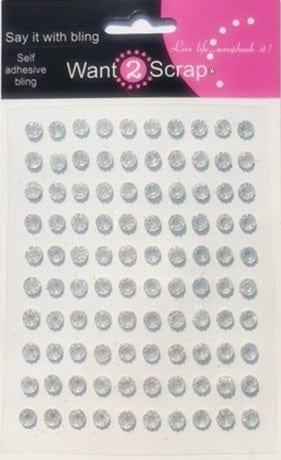 Say It With Bling Collection Self-Adhesive Sunbursts Rhinestone Scrapbook Bling by Want 2 Scrap - 100 Count - Scrapbook Supply Companies