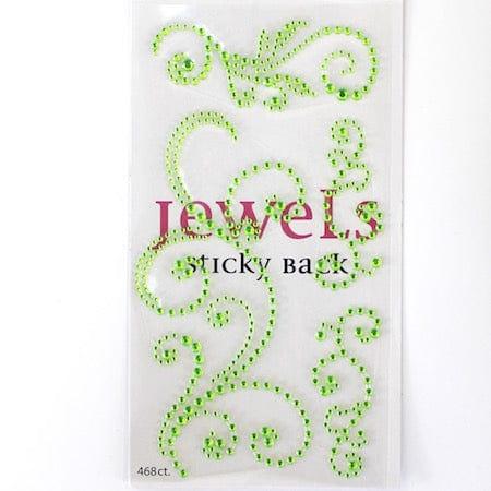 Our Brads Need Friends Collection 4 x 7 Green Swirls Rhinestone Scrapbook Bling by Eyelet Outlet - Scrapbook Supply Companies