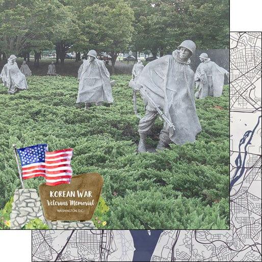 National Park Collection Washington D.C. Veterans Memorial Korean War 12 x 12 Double-Sided Scrapbook Paper by Scrapbook Customs