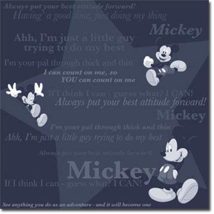 Disney Mickey Mouse Collection Tonal 12 x 12 Scrapbook Paper by Sandylion