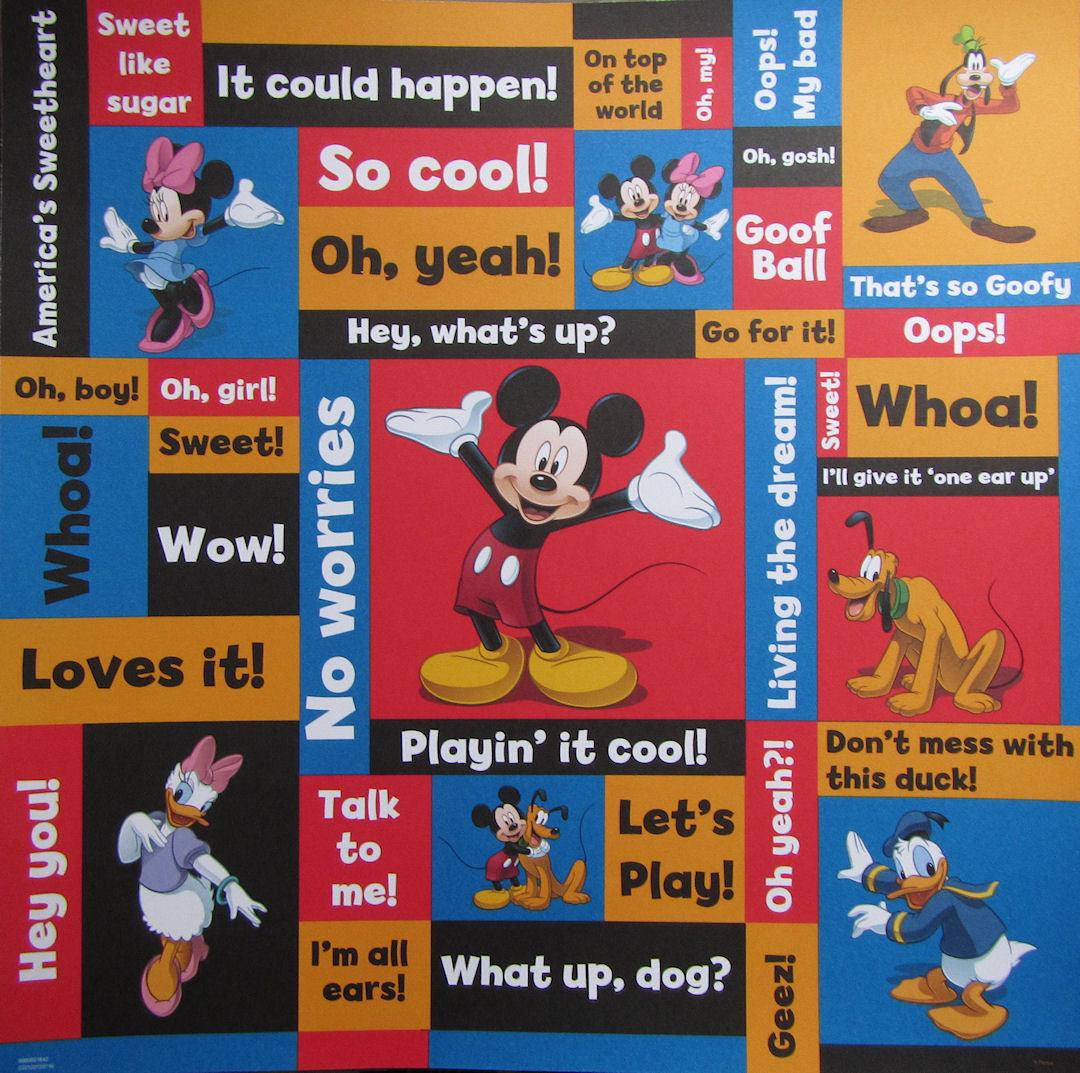 Disney Mickey Mouse & Friends Collection What's Up 12 x 12 Scrapbook Paper by Sandylion - Scrapbook Supply Companies