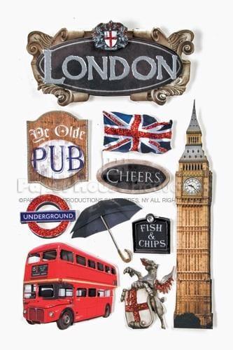 Travel Collection London, England 5 x 7 Glitter 3D Scrapbook Embellishment by Paper House Productions - Scrapbook Supply Companies