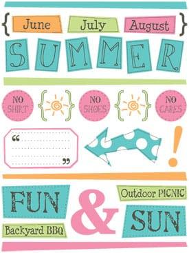 Summer FreeStyle Sticker Sheet by SRM Press - Scrapbook Supply Companies