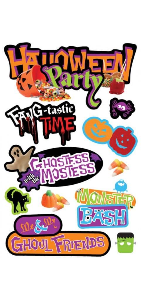 Halloween Collection Halloween Party 5 x 7 Glitter 3D Scrapbook Embellishment by Paper House Productions.