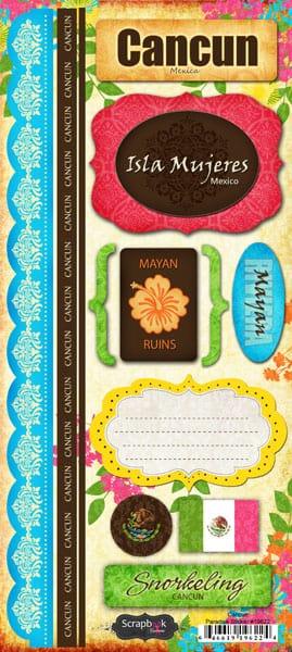 Paradise Collection Cancun 6 x 12 Cardstock Sticker Sheet by Scrapbook Customs - Scrapbook Supply Companies